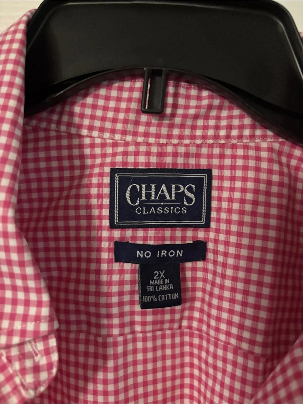 Chaps Pink Gingham Button-Front Shirt